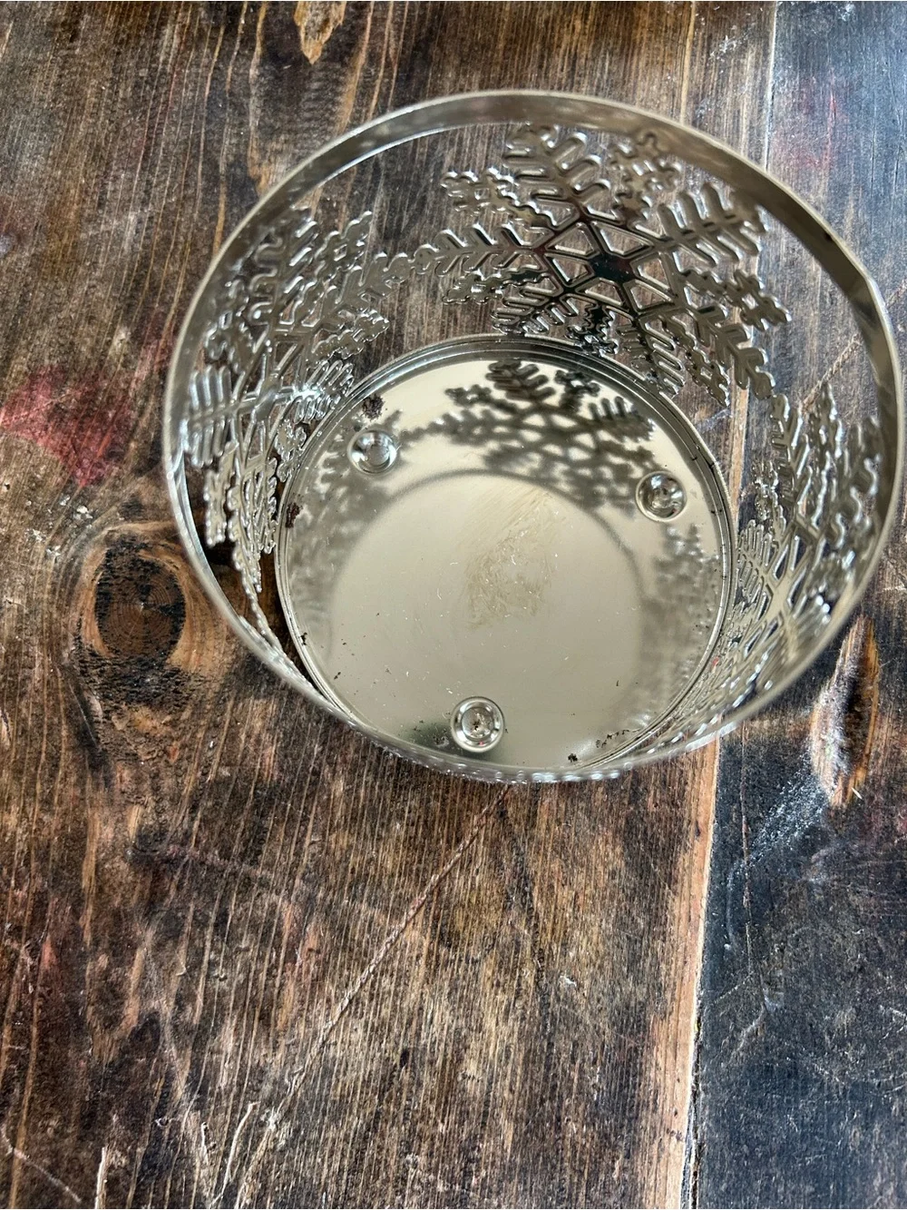 Silver Snowflake Metal Votive Candle Holder - Holiday Decor